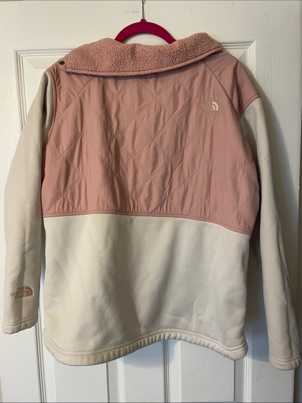 The North Face Pink and Cream Quilted Pullover Jacket - Picture 7 of 7